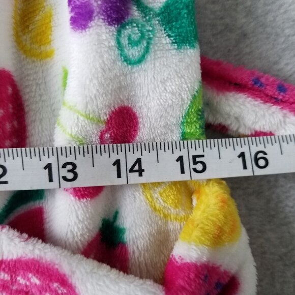 Childrens Size 7/8 Bath Robe Plush Soft Vibrant Fruit Whimsical Kawaii Pockets - Picture 10 of 11